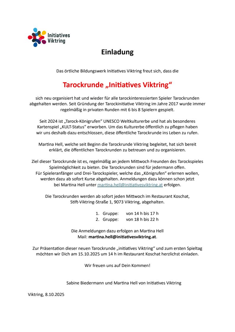 Einladung Viktring